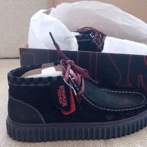 Clarks Black and Red Chukka Boots